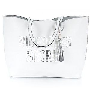 NWT Victoria’s Secret faux white leather tote